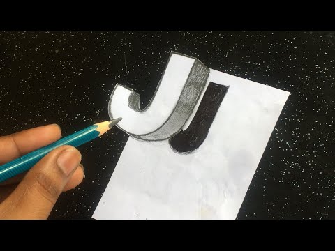 Very easy!! How to draw 3d floating letter "J" with pencil  || Anomorphic illusion of letter "J"