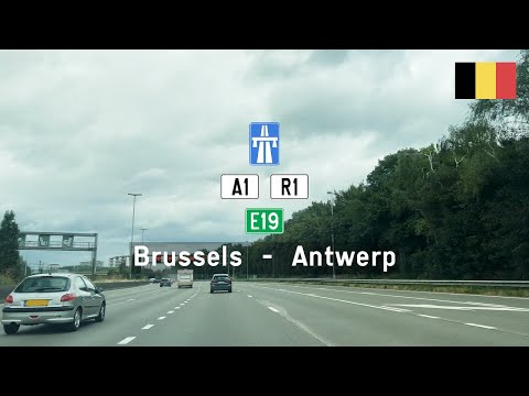 [4KHDR] Driving in Belgium: A1 E19 & R1 (Ring) from Brussels to Antwerp - EU's Busiest Highway