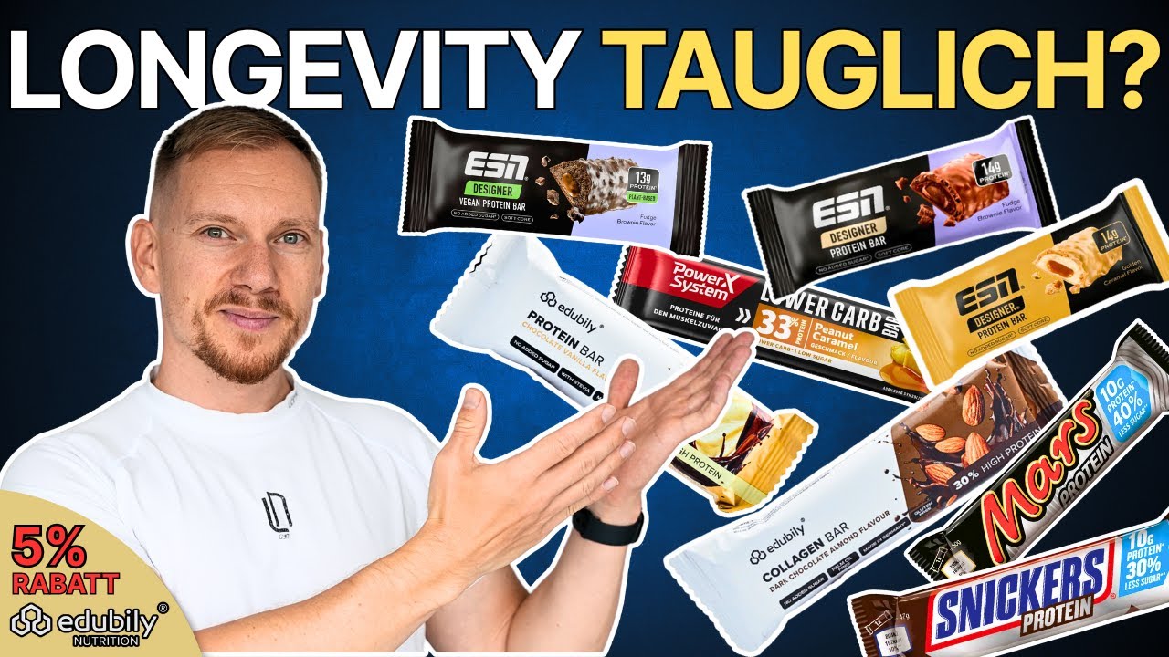 Edubily, ESN & Co. Welcher Proteinriegel ist wirklich Longevity-tauglich? - Benedikt Keck Longevity Video (7:22)