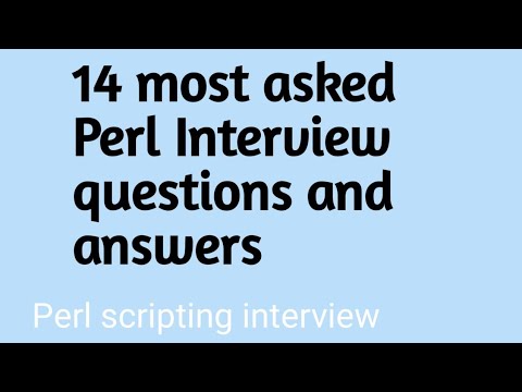 14 most asked Perl Interview Questions and Answers