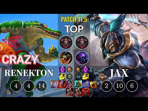 RW Crazy Renekton vs Jax Top - KR Patch 11.5