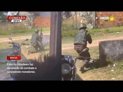 Vídeo: Exército Brasileiro faz simulação de combate e surpreende moradores.