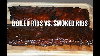 Smoked BBQ Pork Ribs VS. Boiled Pork Ribs - Weber Kettle Charcoal Grill