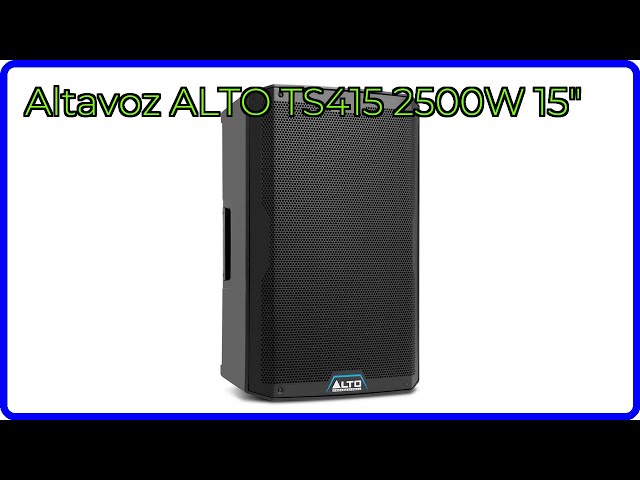 Vídeo relacionado con ALTO TS415 Altavoz Autoamplificado 2500W 15 Pulgadas con Mesa de Mezclas de 3 Canales, Streaming Bluetooth, Emparejamiento Inalámbrico de Altavoces, DSP y App