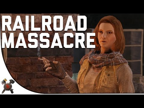 Fallout 4 Gameplay Walkthrough - Part 19: MASSCRE AT THE RAILROAD!
