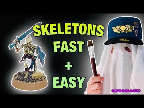 How to paint Skeleton warriors Miniatures for Age of Sigmar - Tutorial - Halloween special