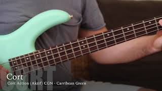 Video thumbnail for Cort Action CGN Carribean Green Bass Guitar & Vox Pathfinder 10 Bass Amp by MyDukkan