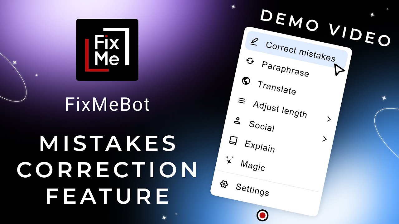 FixMeBot | MISTAKES CORRECTION: eliminate mistakes in texts | AI Writing Assistant &amp; Language Tool