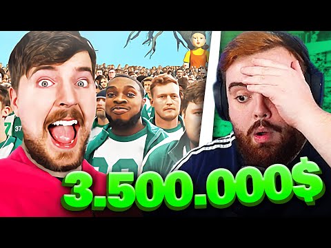 REACCIONANDO AL JUEGO DEL CALAMAR EN LA VIDA REAL DE MRBEAST