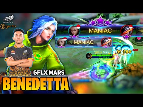 2X MANIAC! Benedetta Hardcarry Gameplay! [Top Global Benedetta] by GFLX Mars - Mobile Legend