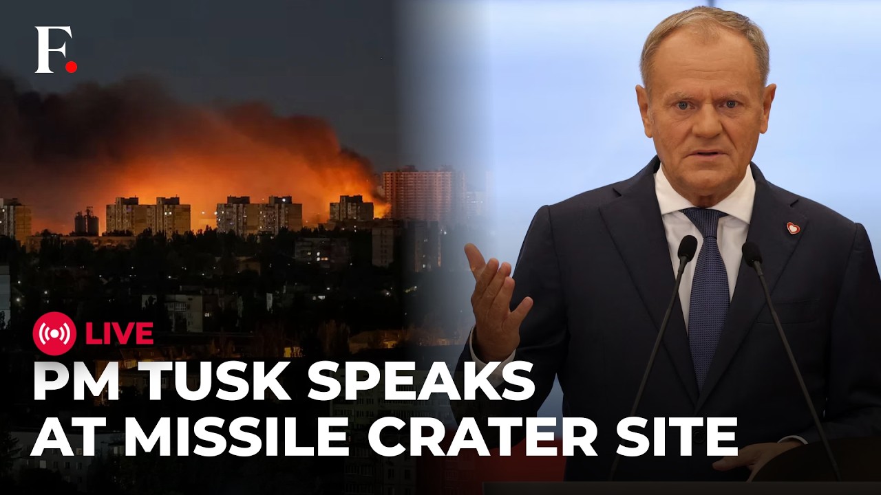 Polish PM LIVE: PM Donald Tusk Speaks at Crater Site Reportedly Left by Russian Missile