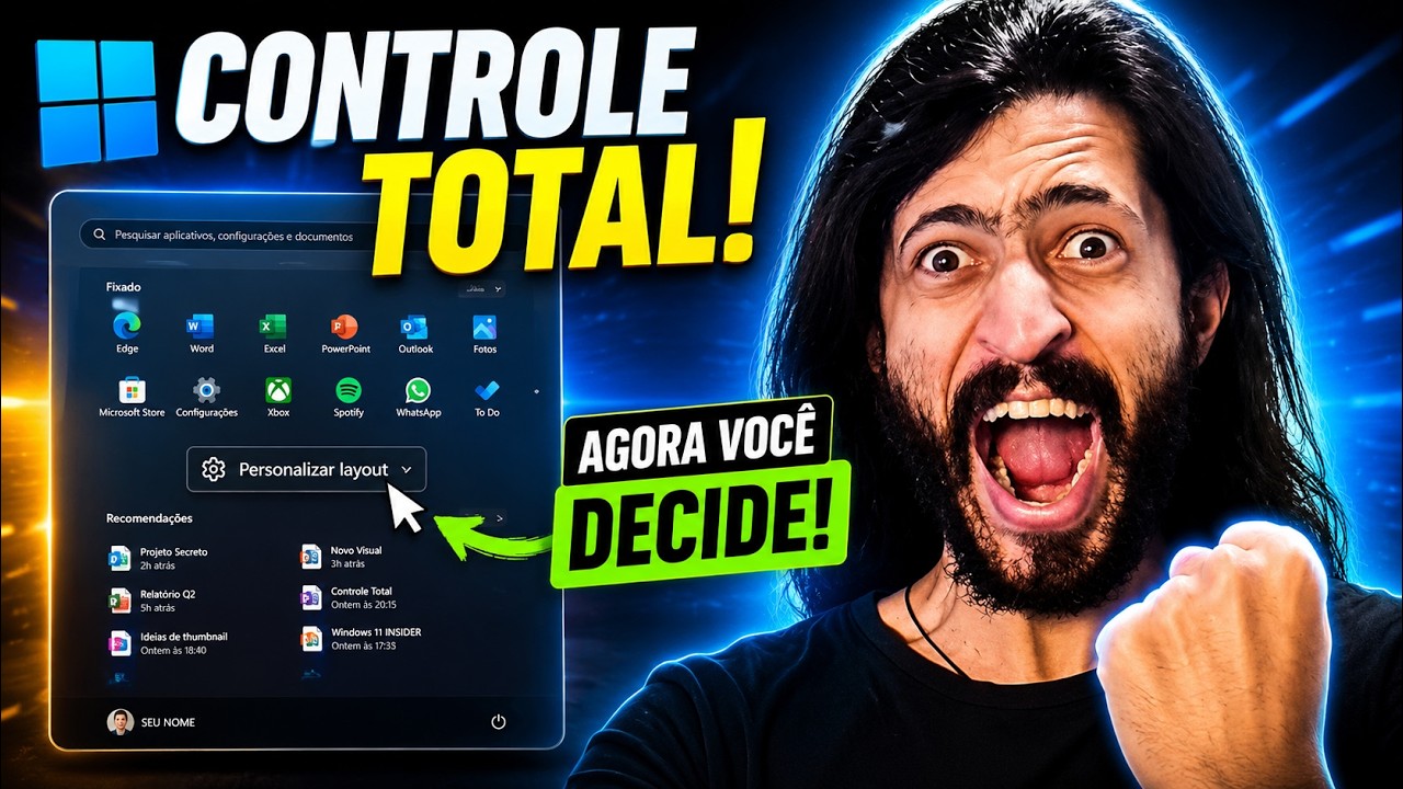 ACABOU O SOFRIMENTO! Redimensione e Customize o Menu Iniciar do Windows 11 AGORA