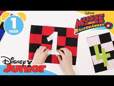 Musse och Racergänget | PYSSEL: Racerflagga 🏁 - Disney Junior Sverige