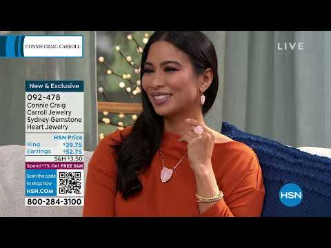 Connie Craig Carroll Jewelry Sydney Rose Quartz Heart Dr...