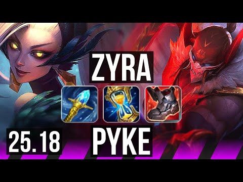 ZYRA & Jhin vs PYKE & Tristana (SUP) | 6/2/18 | NA Master | 25.18