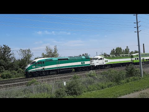 Double! GO Train MP40 636 & MP54 668 at Clarkson Park. June 18, 2021