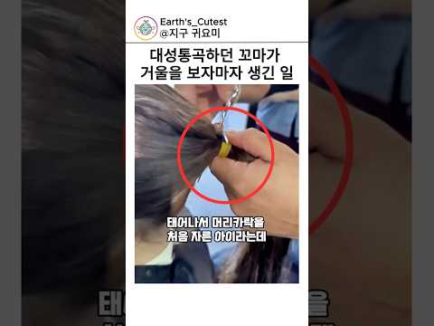 대성통곡하던 꼬마가거울을 보자마자 생긴 일