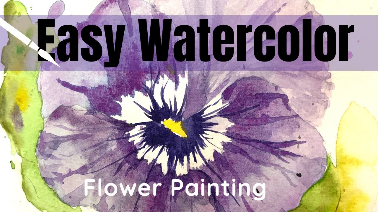 Beginner Watercolor of a Pansy Flower - Easy Tutorial