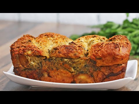 Pesto Chicken-Stuffed Garlic Bread