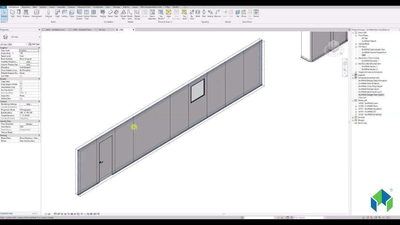SwiftWall<sup>®</sup> Pro Revit Temporary Curtain Wall Design Tutorial - Changing panel type
