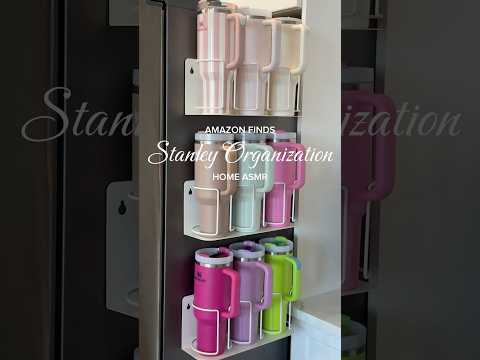 Stanley Tumbler Cup Storage & Organizer 🌸 #asmrrestock #stanleytumbler #organizedhome