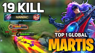 MANIAC!! Martis Sidelane Carry 19 Kills! [ Top 1 Global Martis ] By ILE Oath - Mobile Legends