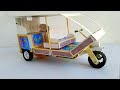How To Make Electric Tuk Tuk Rickshaw With Matchbox