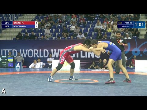 BRONZE FS - 58 kg: D. BOROHAN (UKR) df. R. SAKAKI (JPN), 3-3