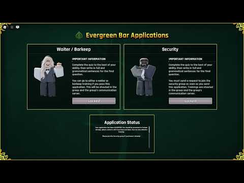Evergreen Bar Security Job Interview Application/ Quiz Answers 2025 [ROBLOX]