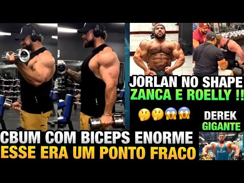 CBUM MOSTRA BRAÇO ENORME - ZANCA TREINA COM ROELLY WINKLAAR - JORLAN REVELA SHAPE + DEREK E MORAES
