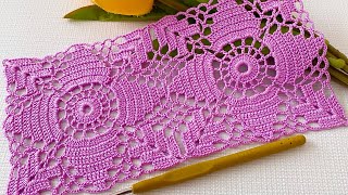 ⭐️NEW Amazing Crochet Motif Pattern Multi-Purpose Runner Making Tutorial Video for Beginners