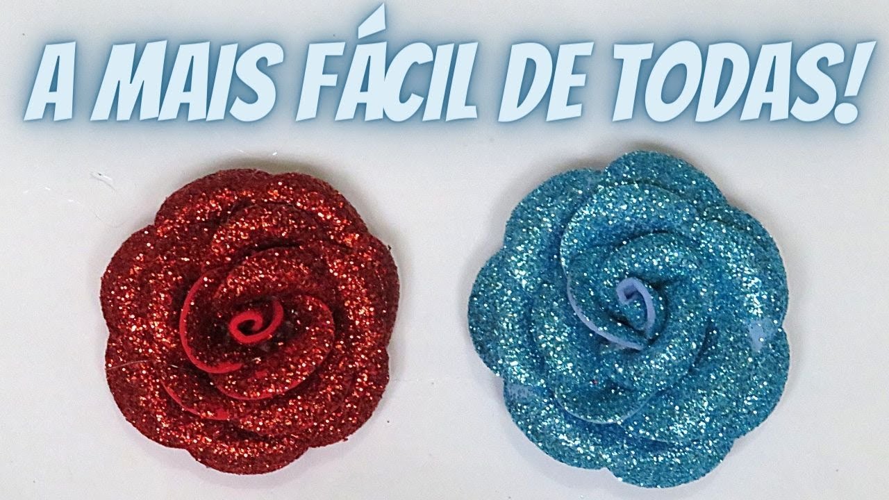 Watch Now Como fazer rosa de EVA com glitter muito fácil (não precisa molde!) | Pricity Como fazer rosa de EVA com glitter muito fácil (não precisa molde!) | Pricity