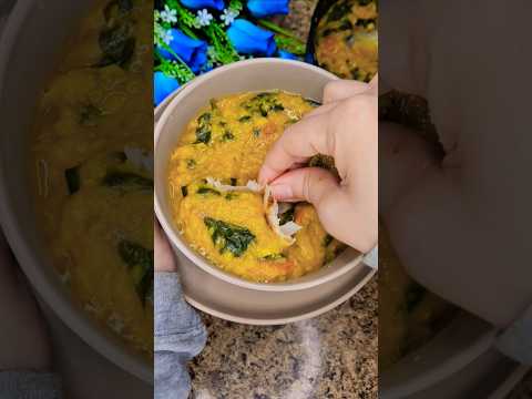 Spinach and lentil curry.