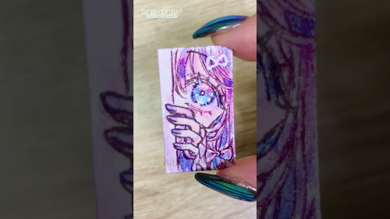 【透明水彩】めっちゃ小さい紙にきらきら瞳を描くメイキング🎨🦜#Shorts #watercolor #watercolorpainting  #illustration