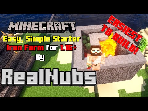 Minecraft 1.16+ NEW, COMPACT and EASIEST IRON FARM TUTORIAL