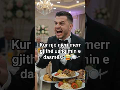 Kur një njeri merr gjithë ushqimin e dasmës. 😂🍽️ #shqip #humor #komedi