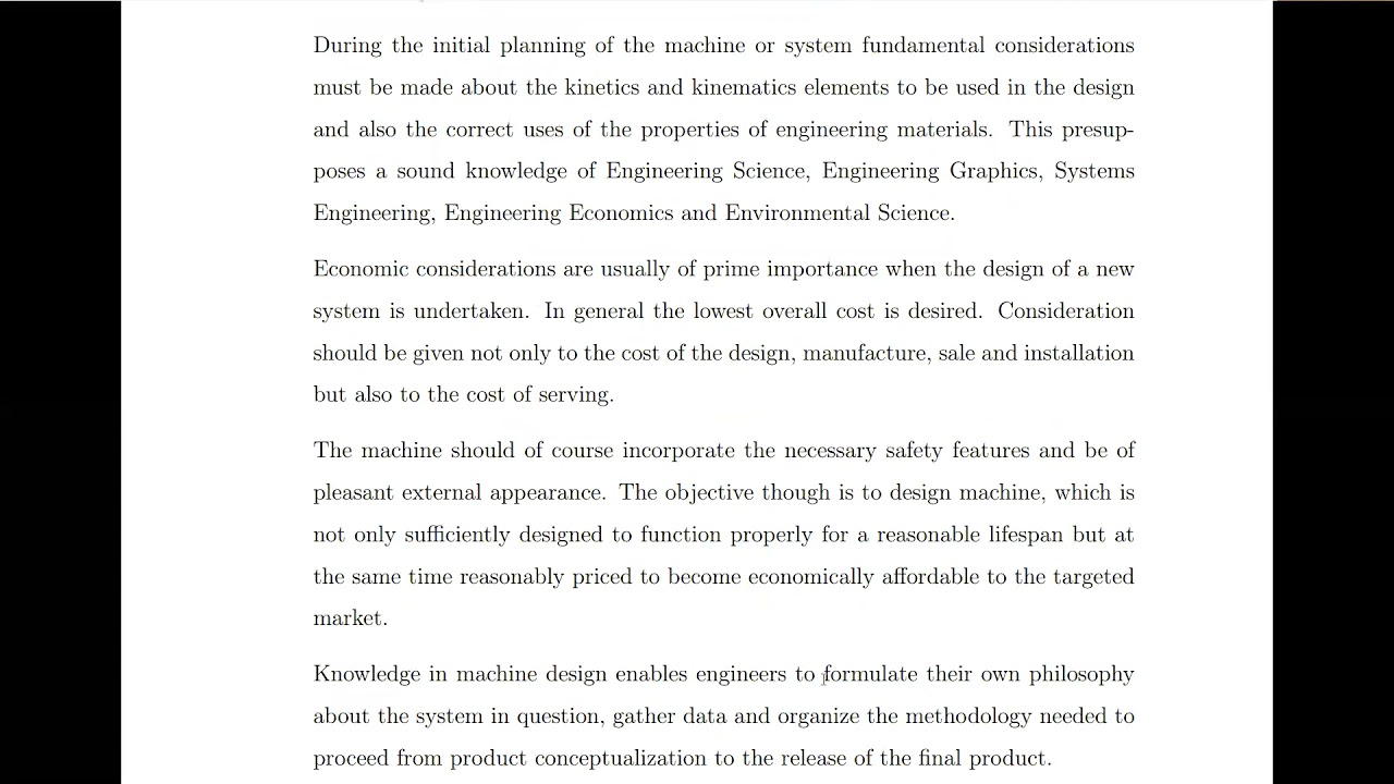 An Introduction to Machine Design: Part #1