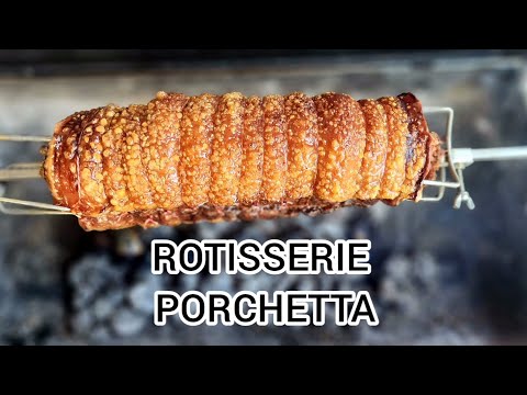 How to Prepare & Cook a Pork Belly / Porchetta on a Charcoal Rotisserie BBQ!