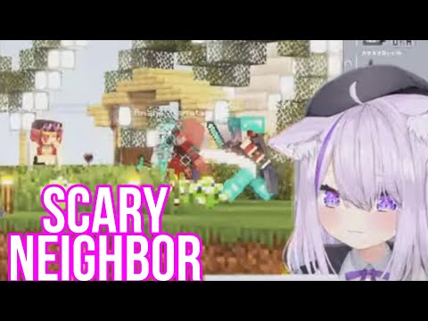 Nekomata Okayu Watched Her Hard Working Nieghbors Doing Something scary | Minecraft [Hololive/Sub]