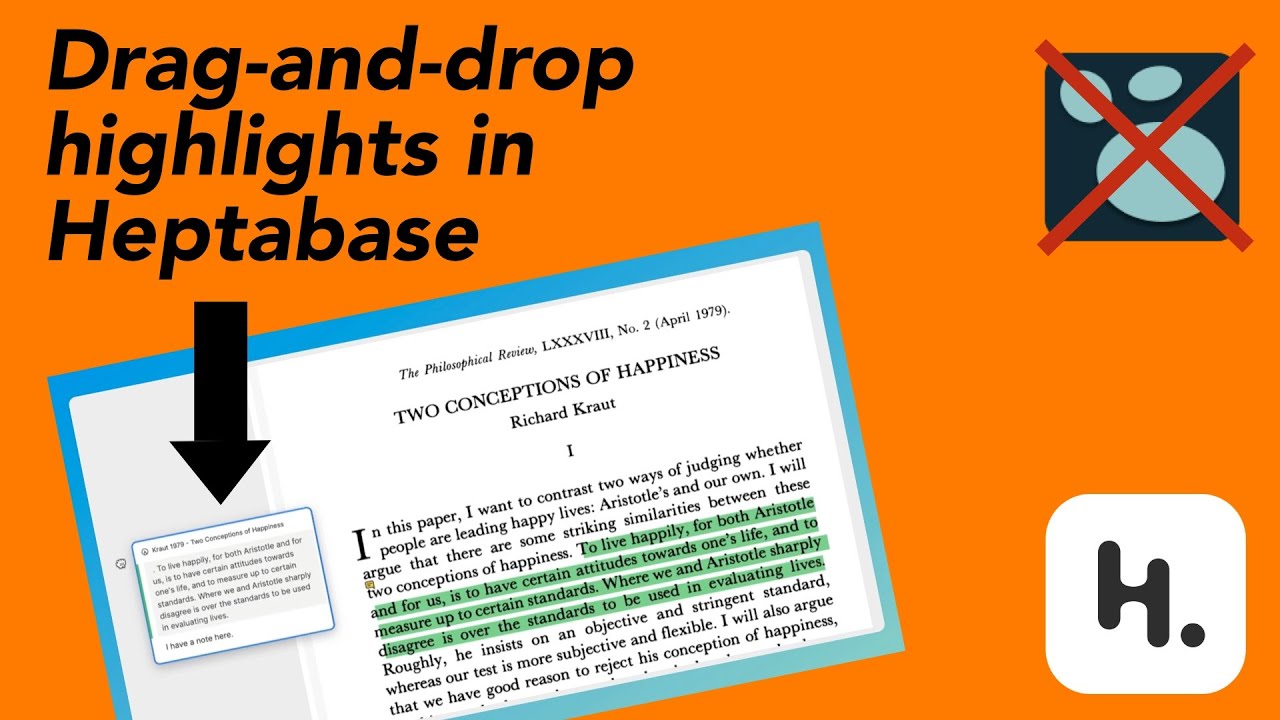 Drag-and-drop PDF highlights in Heptabase (better than Logseq, kind of like Marginnote)