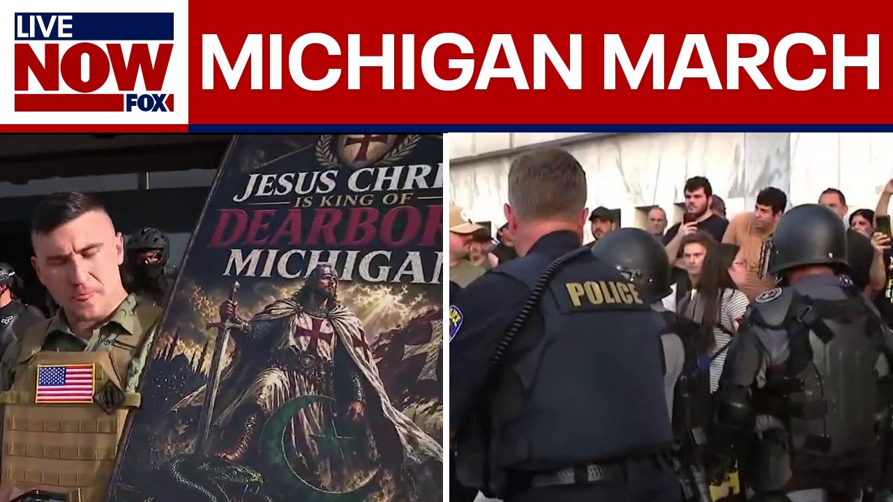 WATCH: Anti-Islam agitators clash with pro-Muslim supporters in Michigan