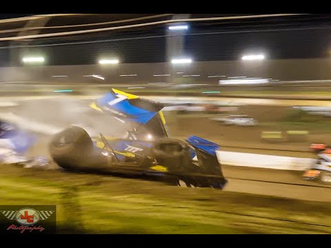 Michael Saller Hi Tec Oils Toowoomba Speedway Mayors Cup Sprintcar crash 05/02/22