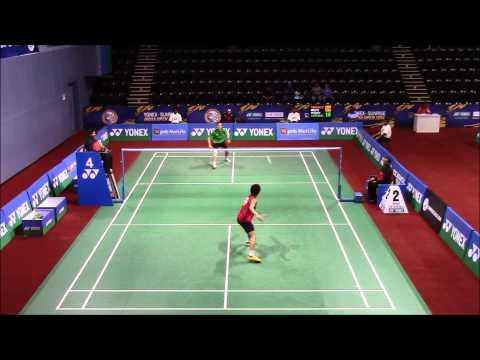 Vittinghus drops racket but wins point vs Momota! India Open 2014