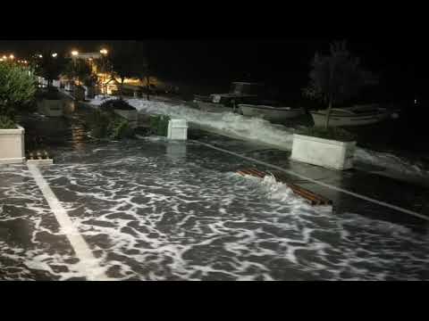 Rabac-orkansko jugo,riva pod vodom 29.10.2018.