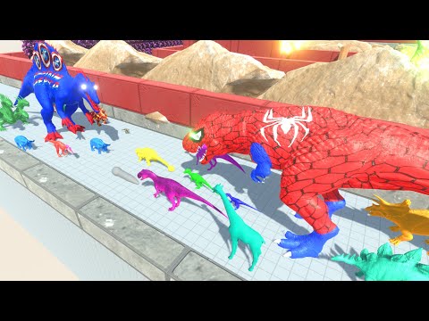 ESCAPE FROM SPIDER MAN T REX - Animal Revolt Battle Simulator