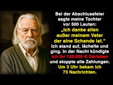Bei der Abschlussfeier sagte meine Tochter: "Ich danke allen, außer meinem Vater!"