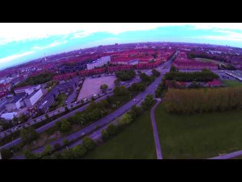 Copenhagen sunset filmed from a drone