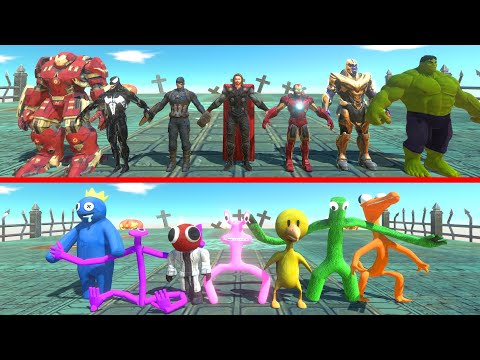 New Map Halloween Ground | Rainbow Friends Vs Marvel - Animal Revolt Battle Simulator