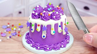 💜 Wonderful Miniature Purple Cake Decorating  1