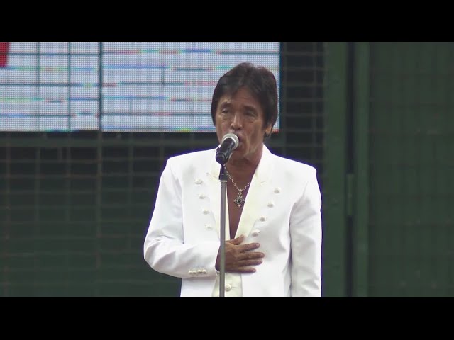 【試合前】40周年PRアンバサダーの松崎しげるさんが国歌独唱 2018/7/21 L-E